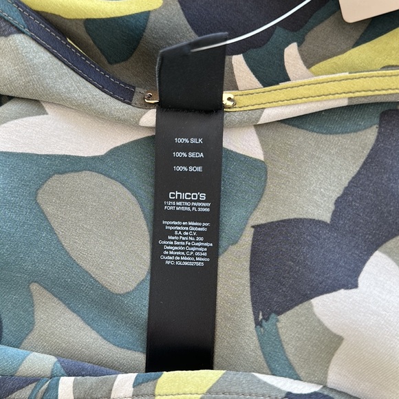 Chico’s silk one shoulder blouse - NWT - jungle print - BLACK LABEL - Picture 6 of 6